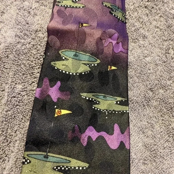 Vintage Jetsons Golf Cartoon Network Men's Tie - 56" Purple - Picture 3 of 6